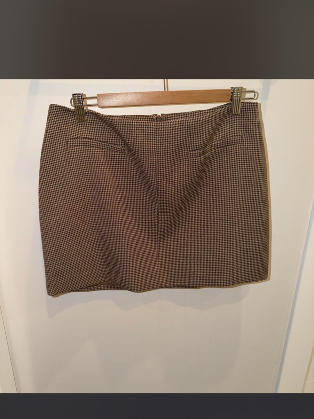 Astr Brown Houndstooth Mini Skirt